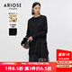 艾諾絲雅詩(shī)ARIOSEYEARS冬裝新款簡(jiǎn)約網(wǎng)紗拼接不規則針織連衣裙女11119837 黑色 L