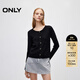ONLY秋季簡(jiǎn)約百搭圓領(lǐng)正肩短款長(cháng)袖針織衫女|12433B008 H1Z 黑色 M (165) 84A