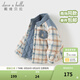 戴維貝拉（DAVE＆BELLA）兒童夾棉襯衫冬裝新款男童棉服男寶寶保暖上衣休閑小童襯衣 格子【現貨】 120 cm（建議身高110-120cm）