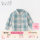 戴維貝拉春秋裝男童格子襯衫中大童棉襯衣兒童上衣童裝