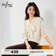 伊芙麗（eifini）伊芙麗純羊毛假兩件系帶飄帶領(lǐng)韓系氛圍感針織衫2025冬季新款 米白 S 80-105斤