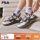 斐樂(lè )官方女鞋山丘鞋老爹鞋2025夏季新款鞋子休閑鞋復古運動(dòng)鞋 煙灰/標準白-QC 40