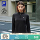 FILA 斐樂(lè )官方女子針織長(cháng)袖衫冬季健身運動(dòng)加絨半拉鏈長(cháng)T