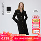朗姿綿羊毛小香風(fēng)修身高級感連衣裙優(yōu)雅氣質(zhì)連衣裙2026年春季新款 黑色 XL