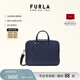 芙拉（FURLA）【禮物】MAN ZEFIRO牛皮大號男士上班通勤大容量手提托特包 深藍色