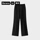 蕉內【劉浩存同款】非常褲504Regular女士喇叭衛褲顯瘦顯腿長(cháng)休閑褲新 黑色 M
