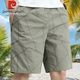 皮爾卡丹純棉工裝短褲男士夏季薄款拉鏈口袋寬松中褲時(shí)尚休閑百搭五分褲男 短褲5065卡其 2XL 建議135-155斤