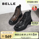 百麗男靴厚底馬丁靴冬商場(chǎng)款休閑短靴8CQ01DD3 棕色絨里 39