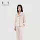 桑羅真絲睡衣套裝23姆米重磅真絲美膚刺繡撞色外穿家居服 13-04粉 M