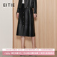 愛(ài)特愛(ài)（EITIE）簡(jiǎn)約復古高腰a字紐扣裝飾通勤羊皮半身裙秋季新款7193801 極簡(jiǎn)黑20 M 160