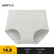 三福（SANFU） 女高腰半平角內褲 唯美花邊成熟少婦柔軟舒適內褲413641 花灰 1條 L