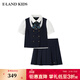 E·LAND KIDS藤校少女童裝女童套裝25年夏季新品蝴蝶結襯衫短裙 Navy藏青色/59 130cm 均碼