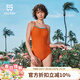 HSERNA泳衣女泡溫泉高級感2026新款防透不勒高彈美背顯瘦游泳衣 柿子橙 M （150-158cm）建議42-48kg