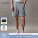 Calvin KleinJeans夏季男士經(jīng)典ck字母疊印松緊腰純棉休閑運動(dòng)直筒針織短褲 PN6-椰青灰 XL