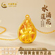 中國黃金（CHINA GOLD）黃金吊墜蓮花吊墜足金繁花水滴項鏈送老婆媽媽生日禮物 【約1.06g】足金吊墜配銀鏈+品牌禮盒