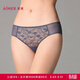 愛(ài)慕女蕾絲網(wǎng)紗棉質(zhì)底襠薄款低腰內褲 AM237721灰色165