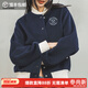 馬登美式學(xué)院風(fēng)棒球服夾克復古撞色刺繡外套百搭毛呢短上衣秋季女 海軍藍 （建議拍小一碼） L