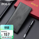 POLO錢(qián)包男士頭層牛皮商務(wù)錢(qián)夾簡(jiǎn)約卡包零錢(qián)夾長(cháng)款錢(qián)包禮盒生日禮物