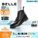 百麗（Belle）潮搭馬丁靴男冬季商場(chǎng)同款真皮英倫風(fēng)休閑靴92267DD0 黑色(6孔) 41 (255mm)