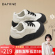 達芙妮板鞋女大頭鞋厚底女生學(xué)生春季2026新款潮流百搭淑女休閑鞋 黑白 38 標準碼