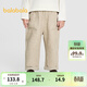 巴拉巴拉【商場(chǎng)同款】寶寶長(cháng)褲加絨男童小直筒褲子秋冬休閑褲 咖花灰01104 100