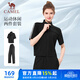駱駝（CAMEL）休閑直筒寬松顯瘦女短袖運動(dòng)服兩件套裝 Y25BY0L2016 幻影黑 M