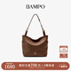 半坡飾族（bampo）圓滿(mǎn)托特包 頭層牛皮單肩斜挎包秋冬新款大容量菜籃子包38禮物 焙茶棕767