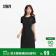 森馬（Semir）連衣裙女夏季扭結開(kāi)叉正肩T恤裙小心機不規則中長(cháng)裙101325114009