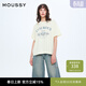 moussy 新品復古感字母印花寬松短袖T恤女028ISZ90-0561 010白色 均碼