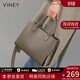 viney手提包包女包牛皮斜挎包高檔單肩生日禮物送女友老婆 【灰色】實(shí)用大容量托特包 輕奢品牌高端時(shí)尚百搭通勤大包