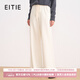愛(ài)特愛(ài)（EITIE）優(yōu)雅舒適高腰直筒褲秋冬新款顯瘦針織休閑褲大牌長(cháng)褲D2501925 杏仁白12 M (160)