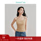 茵曼（INMAN）簡(jiǎn)約薄款針織小背心2025夏女裝新款無(wú)縫美背吊帶無(wú)袖打底上衣 卡其色 S