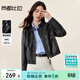 尚都比拉都市休閑立領(lǐng)PU皮皮衣女秋季小個(gè)子長(cháng)袖氣質(zhì)機車(chē)服拉鏈開(kāi)衫外套