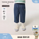 Teenie Weenie Kids小熊童裝25年男女寶寶涼感休閑風(fēng)牛仔長(cháng)褲 藍色花灰 100 cm (尺碼偏大選小一碼)