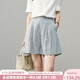 婭麗達天絲亞麻短褲女夏季休閑褲垂感褲子2025新款五分西裝直筒褲 古水藍(B1) 26