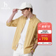 哈吉斯（HAZZYS）男裝 夏款男士襯衣異色小細格休閑風(fēng)長(cháng)袖襯衫男ASCZK13BK29 芥末黃色MT M (170/92A 46)
