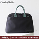 COWLEY KELLER公文包女士手提包托特包女可掛行李箱電腦包單肩斜挎包簡(jiǎn)約通勤包 黑配綠【14英寸】 38*11*30cm