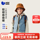 迷你巴拉【三防】男女童羽絨馬甲兒童保暖護肚背心冬新品 灰藍80268 120