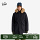 奧索卡中長(cháng)款羽絨服男士 冬季新品戶(hù)外保暖防風(fēng)毛領(lǐng)派克外套 黑-301 L (175)