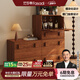 法莎蒂中古風(fēng)斗柜客廳靠墻儲物柜臥室床頭電視柜復古餐邊柜 【胡桃色】卡門(mén)柜*3【整裝發(fā)貨】