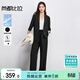 尚都比拉夏季涼感防曬西裝套裝女七分袖抗起球西服外套松緊腰休閑褲兩件套