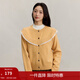 茵曼（INMAN）時(shí)尚蕾絲花邊毛衣開(kāi)衫女2025秋季休閑圓領(lǐng)寬松慵懶針織衫上衣 鵝黃色 XL