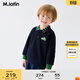 馬·拉?。∕.Latin）馬拉丁兒童衛衣25冬裝新款男童小童棉搖粒絨提花polo領(lǐng)衛衣 海軍藍 100
