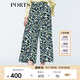 PORTS寶姿  新品商場(chǎng)同款女褲女裝高腰闊腿長(cháng)褲女休閑褲LN8P056HPV001 黑色印花 XS (2)