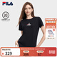 斐樂(lè )（FILA） 女裝官方女士短袖T恤夏季休閑運動(dòng)內搭t恤百搭短T上衣 正黑色-F11W329117F XL （175/92A/XL）