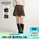 艾諾絲雅詩(shī)ARIOSEYEARS冬季新款氣質(zhì)優(yōu)雅修身顯瘦短裙百褶裙半身裙21033512 沙茶色 M