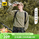 卡特（CAT）新品男士休閑雙側口袋圓領(lǐng)印花衛衣 卡其綠色 XL