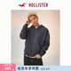 HOLLISTER【美式復古】25秋冬抓絨連帽衛衣外套男裝322-5449 黑色 S (175/92A)