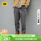 卡特（CAT）新品男士戶(hù)外復古順色繡花基礎工裝長(cháng)褲 灰色 XL