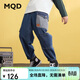 馬騎頓（MQD）男童秋季新品學(xué)院風(fēng)休閑百搭水洗錐形褲牛仔褲 中牛仔藍 150